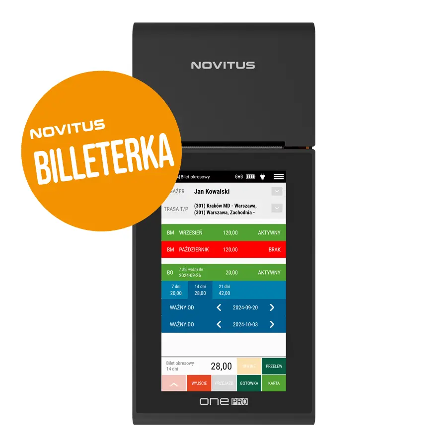 Novitus ONE PRO Billeterka sprzedaż biletów