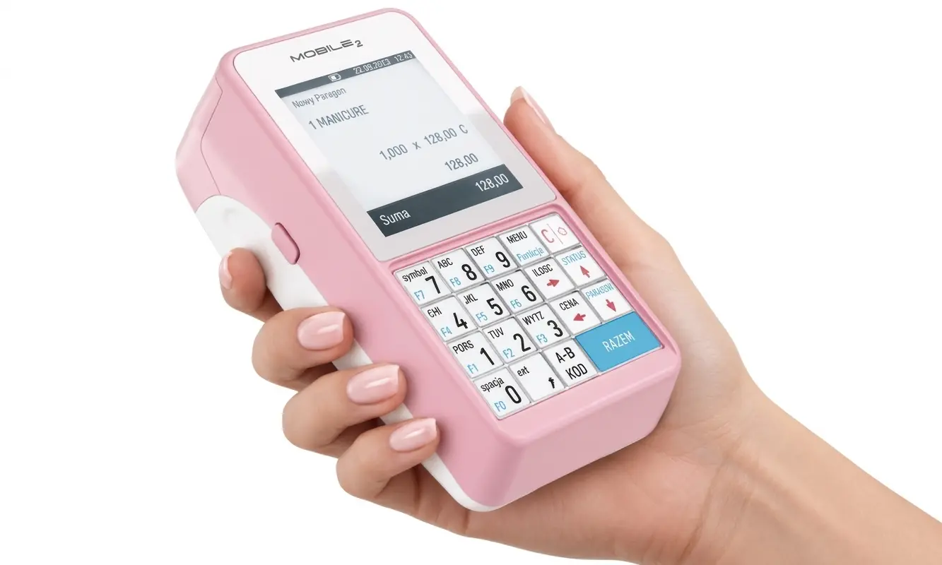 Posnet Mobile2 Różowa – lekka kasa fiskalna do pracy mobilnej